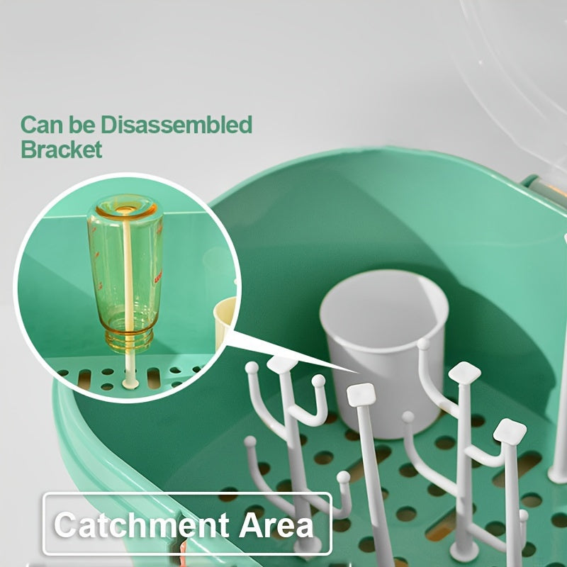 Baby Bottle Organizer with Drying Rack and Powder Container for Mess-Free Feeding