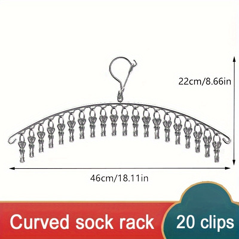 Large Capacity Metal Socks Hanger with Rotating Hook Durable Clothes Drying Rack for Bathroom Bedroom Closet