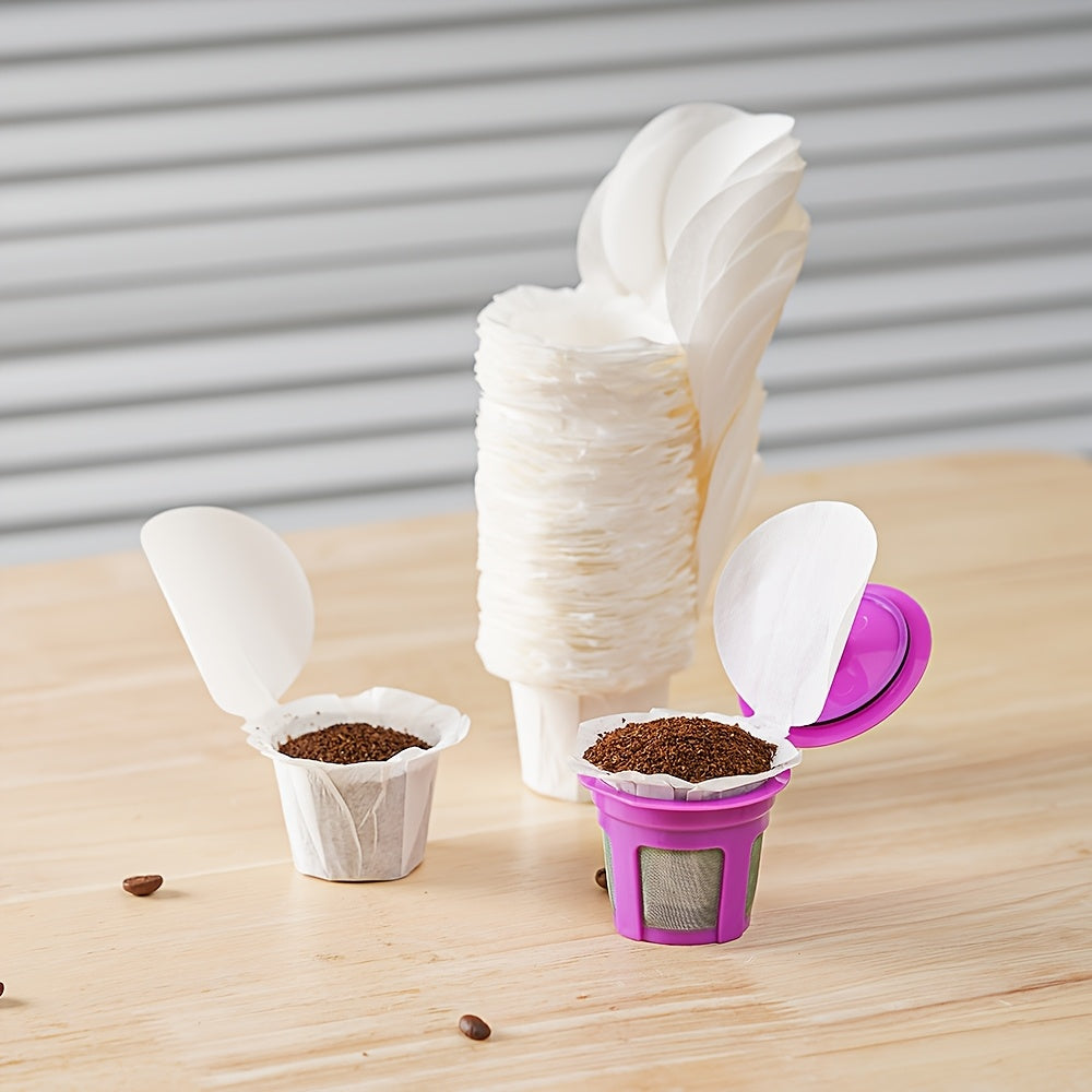 100/200pcs Coffee Filter Paper for K-Cup Machines Compatible with Espresso Makers