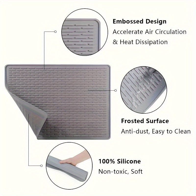 Katta silikon pechka usti qopqog'i - 71.12 sm x 50.8 sm - Isiga chidamli, sirpanmaydigan, suv o'tkazmaydigan, elektr va gaz pechkalari uchun egiluvchan, qora - Oshxona himoyasi, pechka usti himoyachilari va boshqa ko'p narsalar uchun mukammal