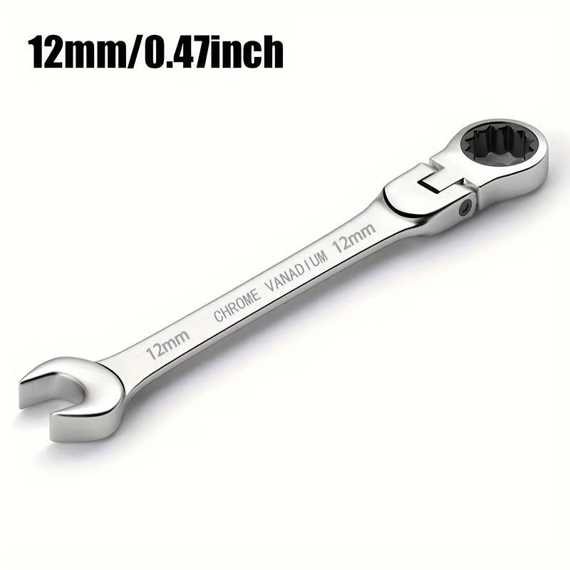 Adjustable Ratchet Wrench Chrome Vanadium Steel Metric Sizes for Home Auto Bike Repairs