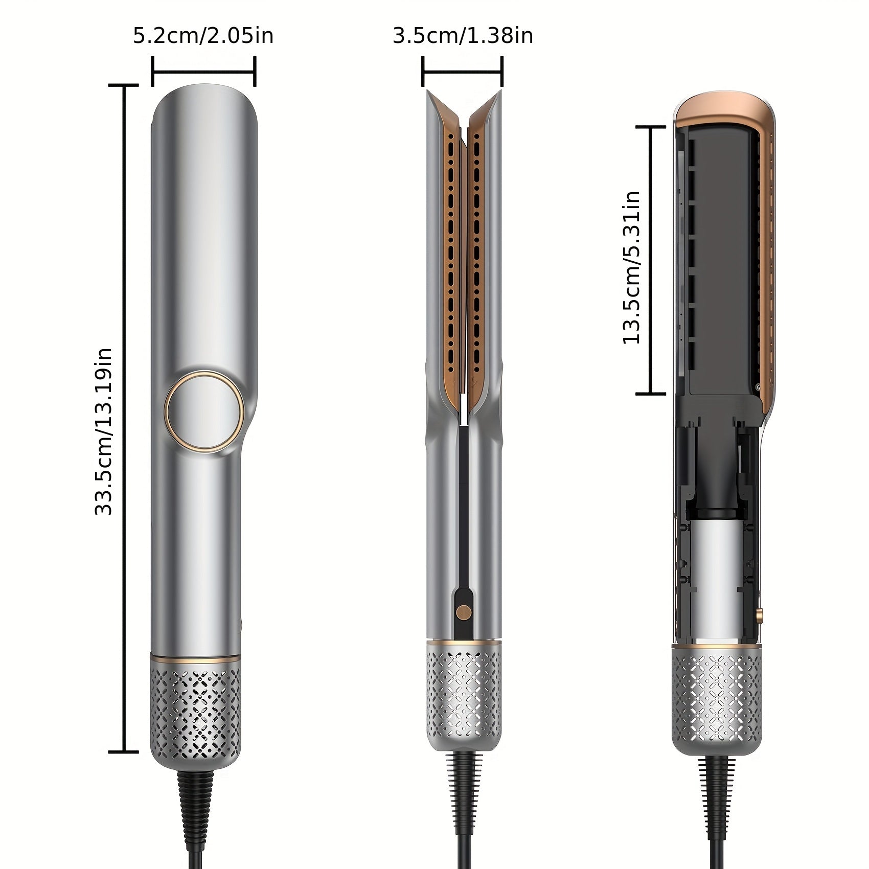 2-in-1 Hair Straightener and Dryer European Plug Rapid Heat-Up No Heat Damage Sleek Hairdryer