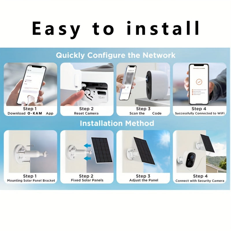 Wireless Solar Battery Security Camera with 3MP Night Vision Human Detection and Two-Way Audio