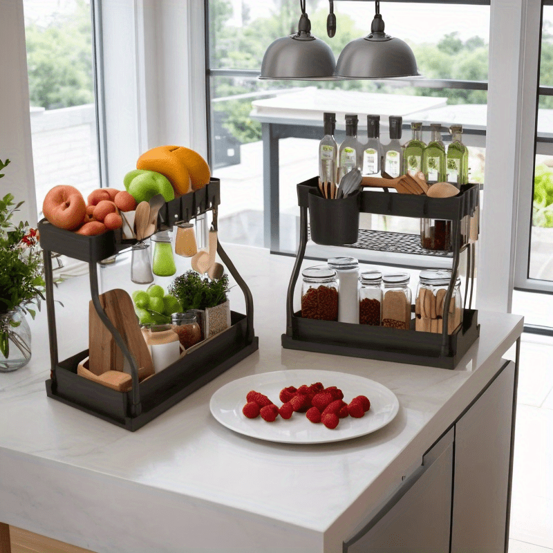 Анти-опрокидывающаяся стойка для бутылок и банок для кухонных столешниц, безопасна для посудомоечной машины, многофункциональный органайзер