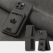 Faux Leather Wallet Phone Case for iPhone Models with Magnetic Buckle