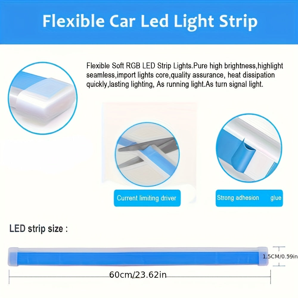 Car LED Daytime Running Lights 12V Yellow Sequential Turn Signal Pair