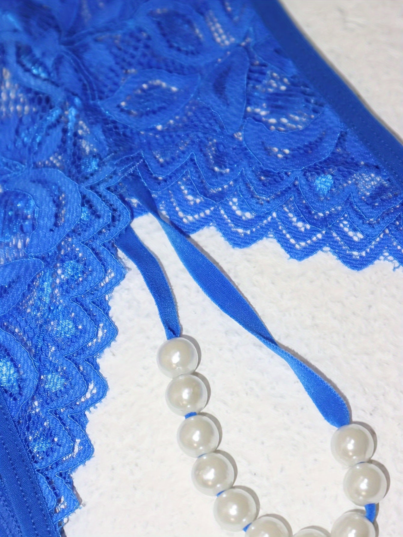 Lace G-String Thongs for Women Open Crotch Semi-Sheer Knit Fabric Adult Lingerie