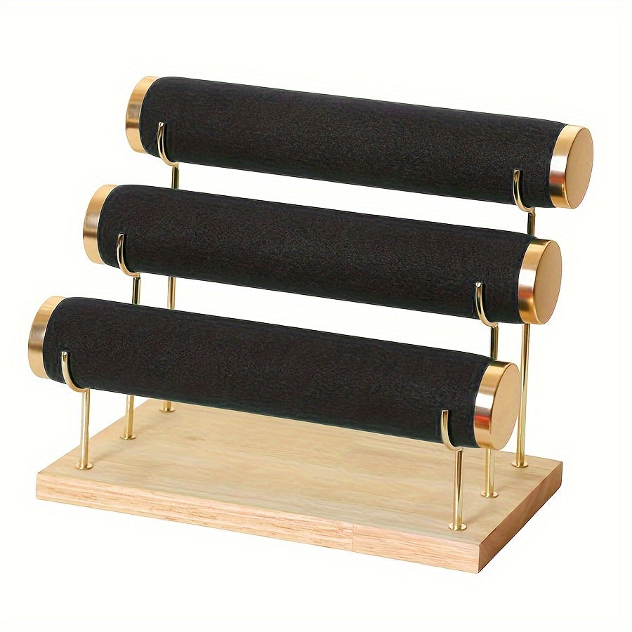 Wooden Jewelry Organizer Stand with 3 Tiers for Necklaces Bracelets and Accessories