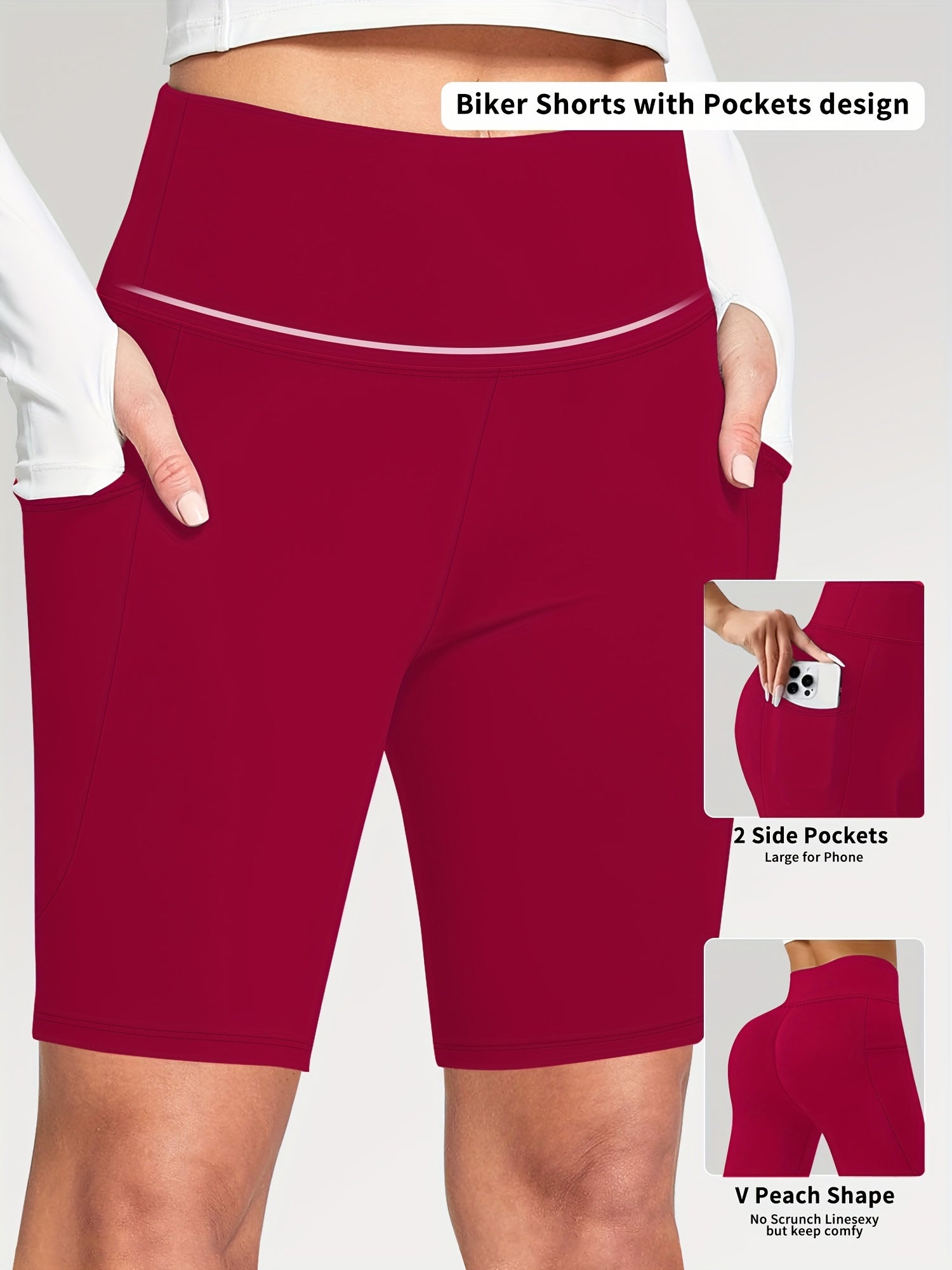 Plus Size Women Biker Shorts Tummy Control High Waisted Yoga Running