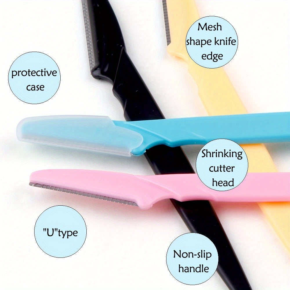 12pcs Eyebrow Trimmers for Men and Women with 5 Colors and 3 Tip Shapes