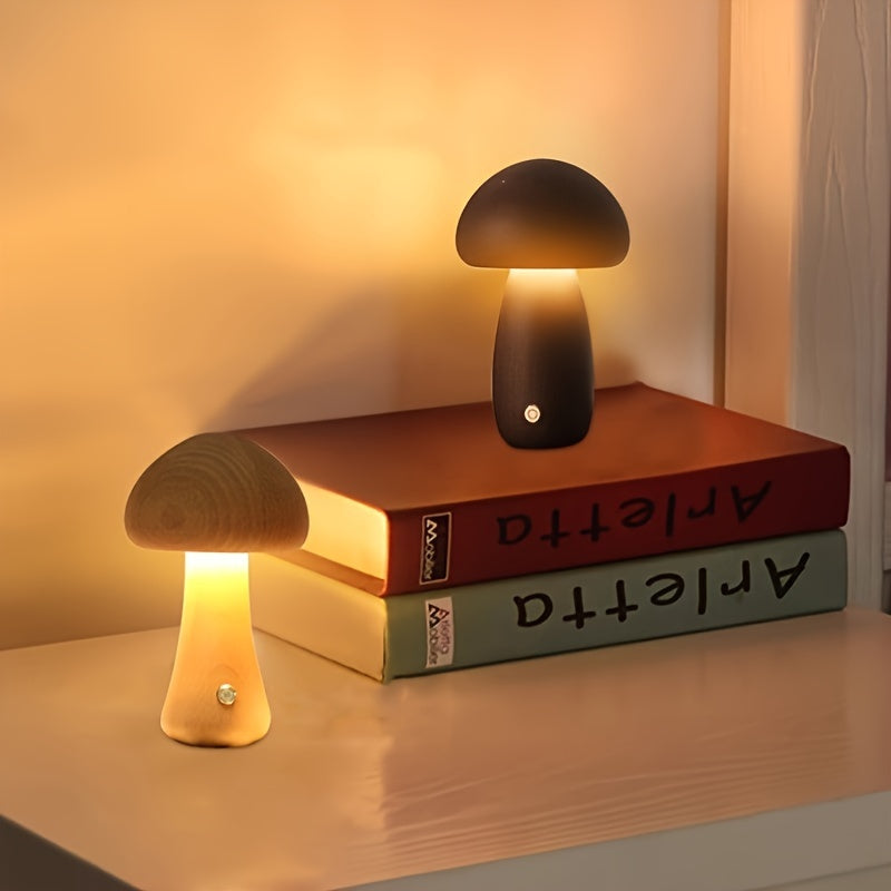 Mushroom LED Night Light with Adjustable Brightness Touch Switch USB Powered