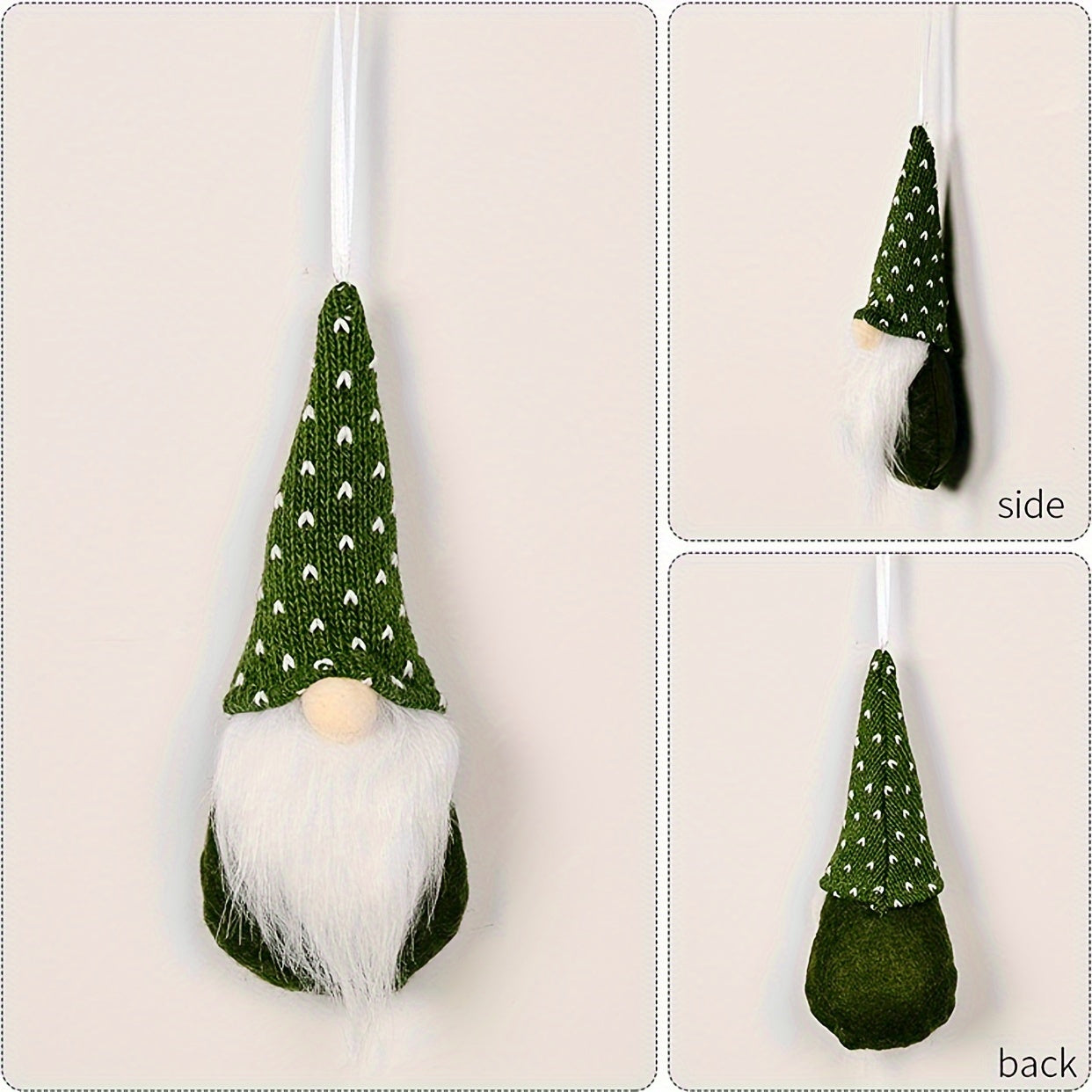 Set of 3 Christmas Gnome Ornaments for Holiday and Seasonal Decoration