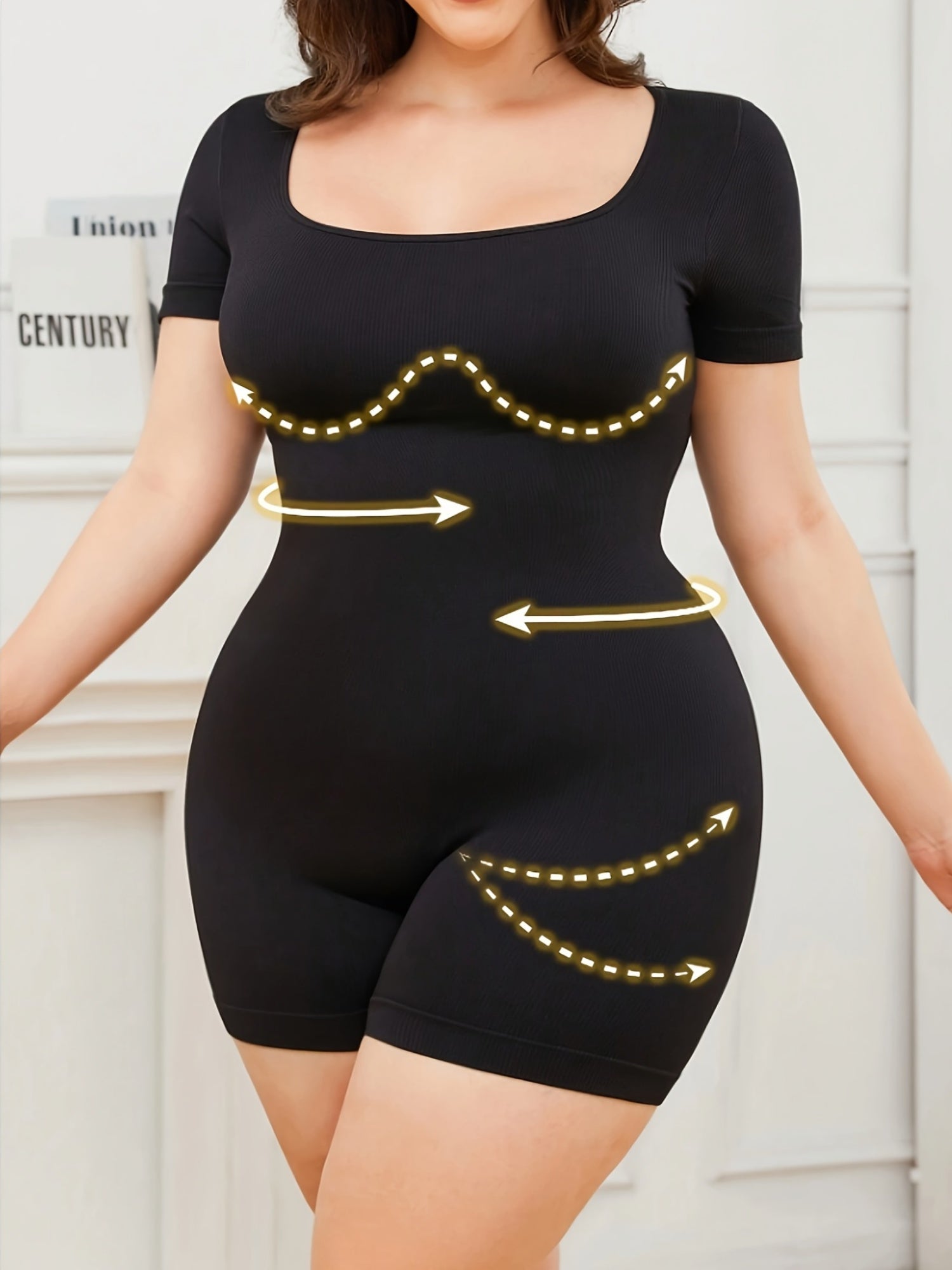 Women's Seamless Plus Size Shapewear Bodysuit Tummy Control Workout Jumpsuit