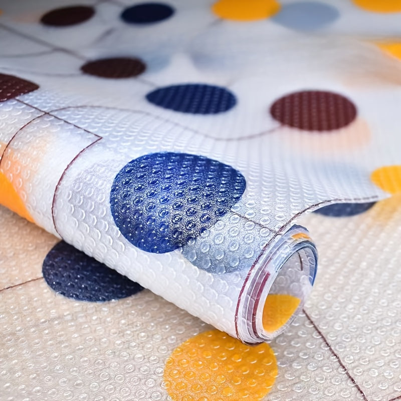 Reutilizables forros de estantes de plástico para refrigerador con lunares, sin adhesivo, libres de BPA, fáciles de limpiar