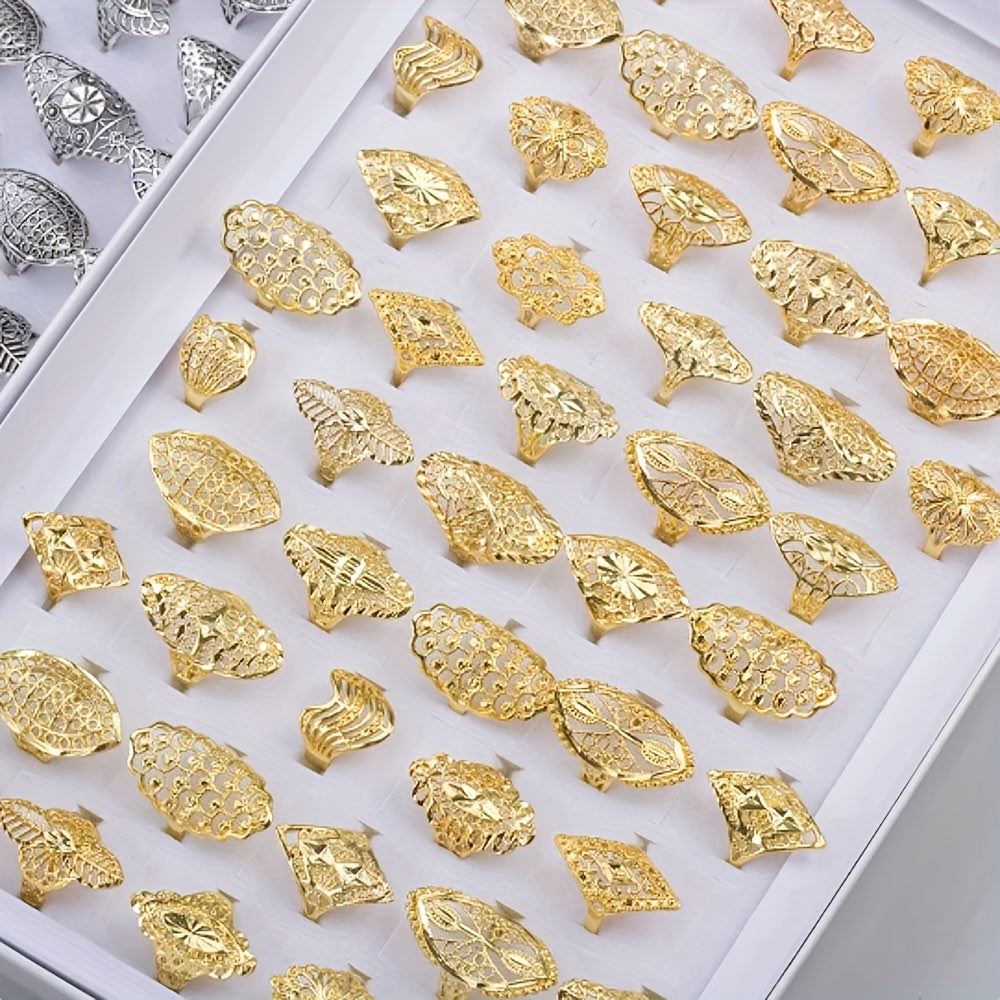 Ayollarning kundalik ziyofatlari, zargarlik bezaklari va sovg'a berish uchun mo'ljallangan 20 ta nafis vintage bo'sh gullar halqalari to'plami.