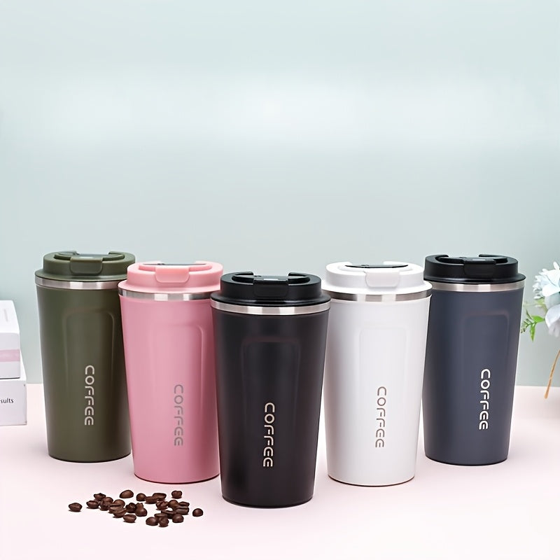 White 17oz Stainless Steel Travel Mug Leak-Proof Insulated Hot Coffee Tumbler