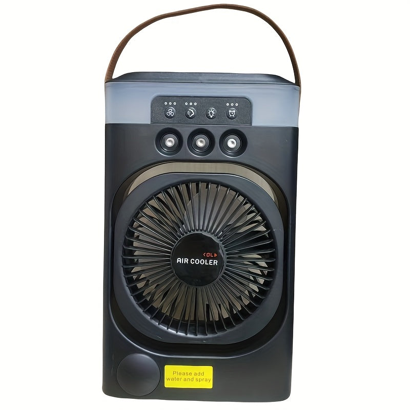 3-in-1 Portativ Havo Sovutgichi katta suv tanki bilan, 3 tezlik, rangli kechki chiroq, yuvish orqali sovutish uchun yotoqxona va uy ofisi uchun - USB quvvati, batareya talab qilinmaydi, energiya tejovchi