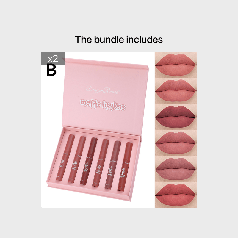 Set de 6 brillos labiales para mujer, color piel nude, de larga duración, a prueba de agua