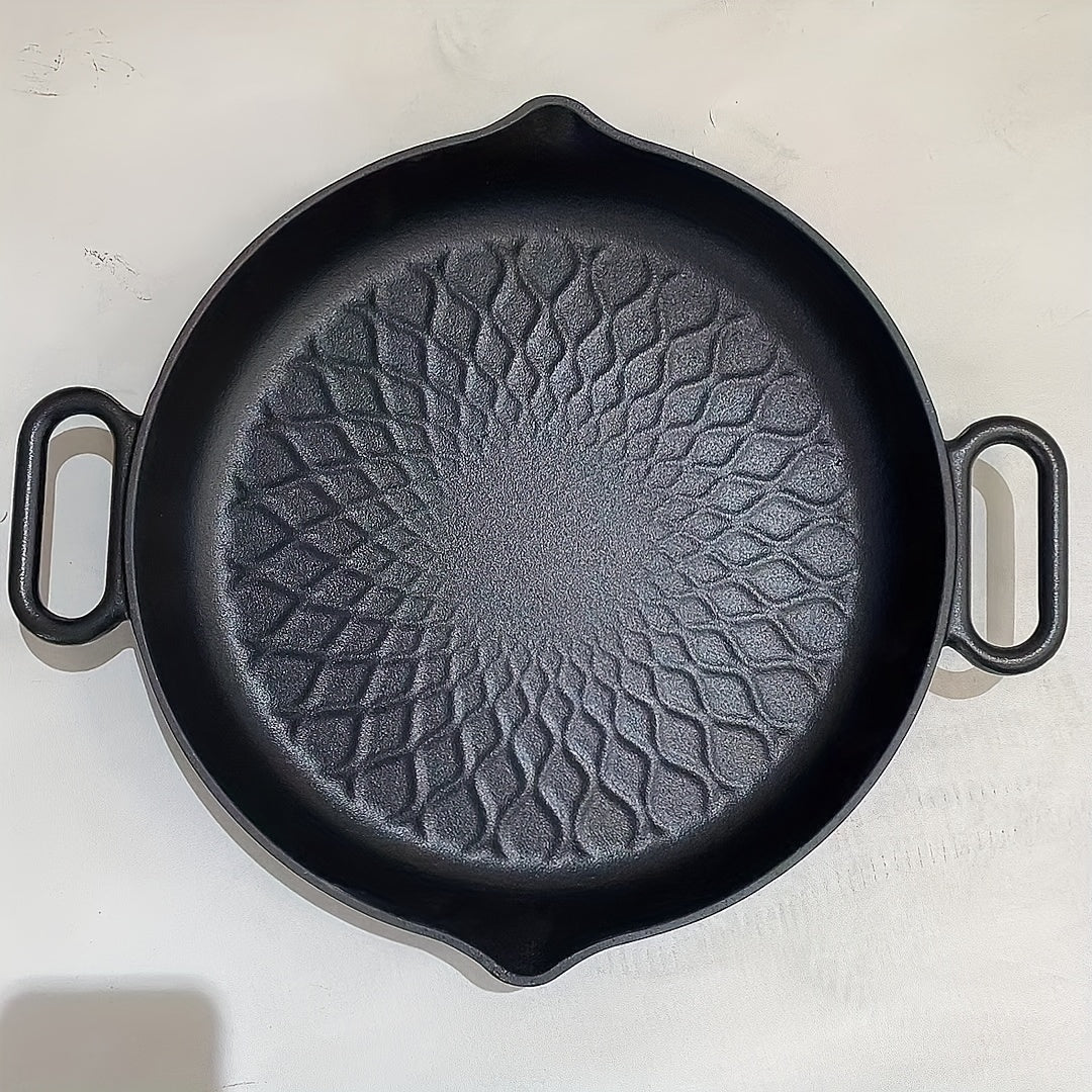 Enamel Cast Iron Skillet 32cm Non-Stick Pan for Eggs Steak Kitchen Use