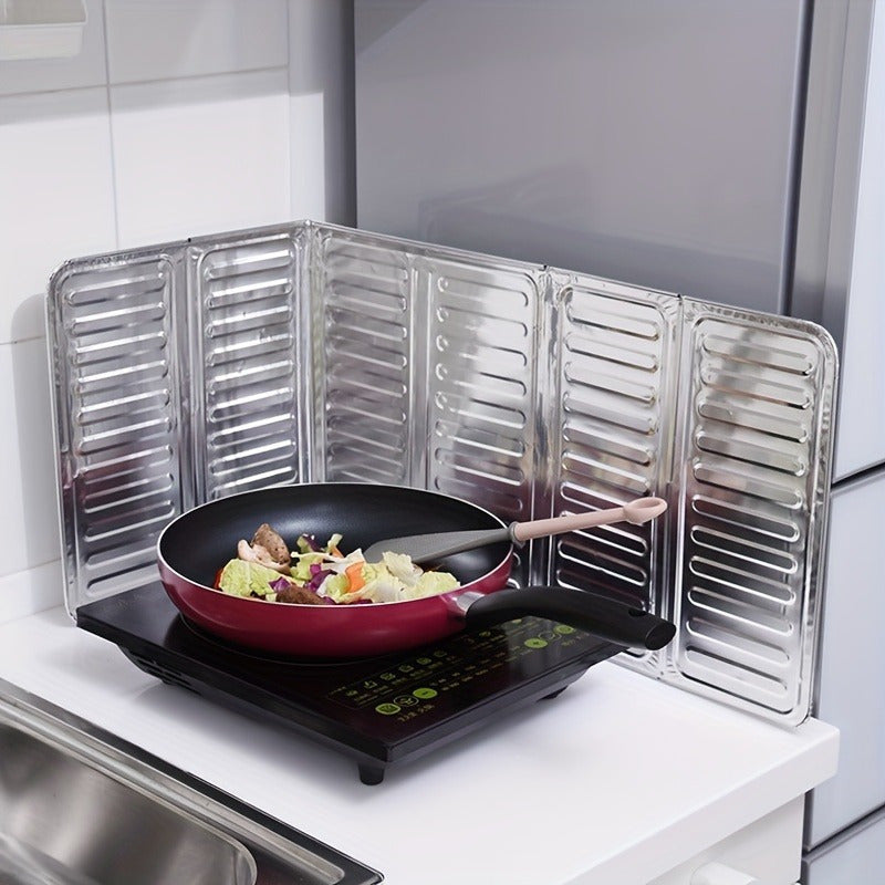Juego de 3 protectores plegables resistentes al calor para salpicaduras de aceite en la estufa de cocina de aluminio