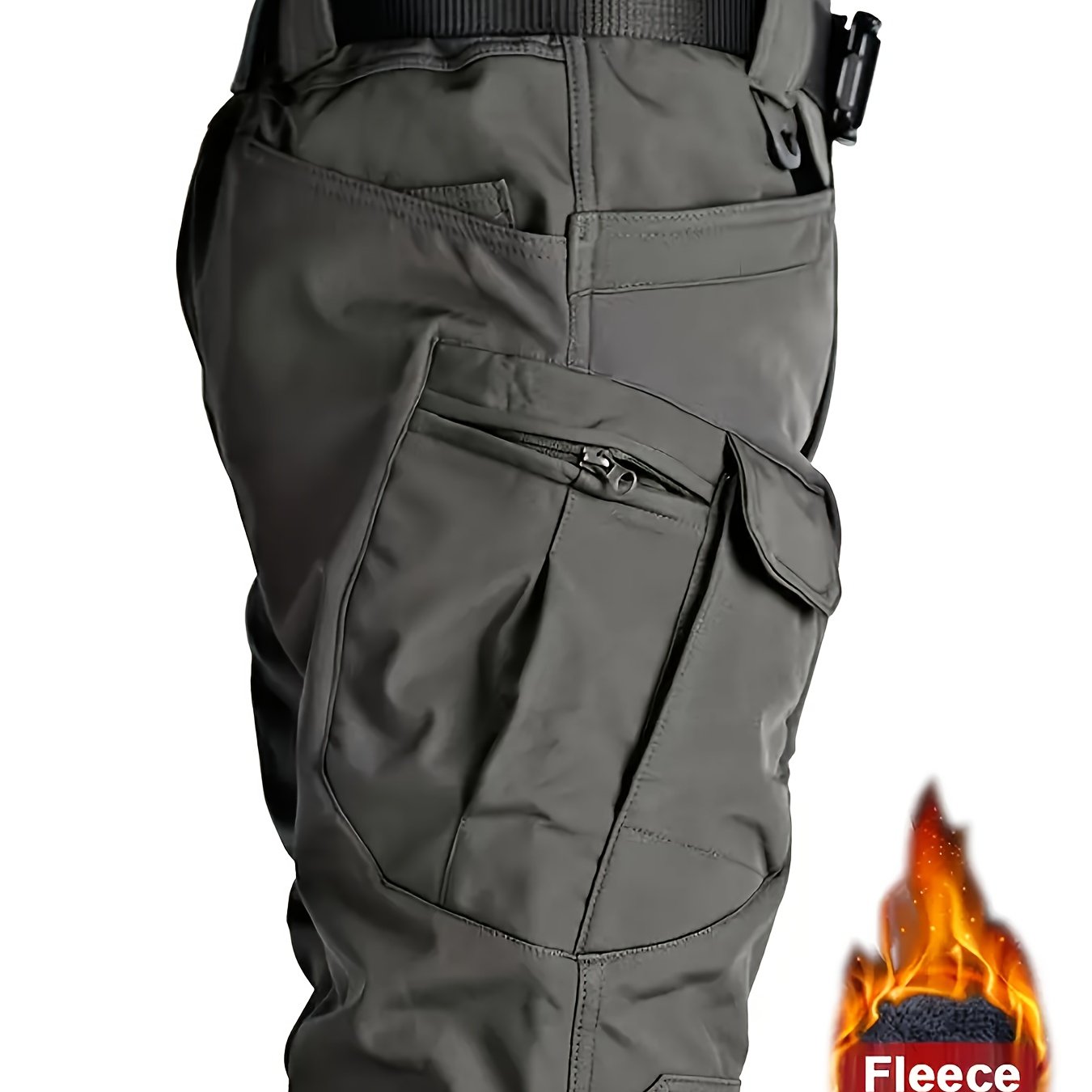 Men's Fleece Lined Cargo Pants Waterproof Windproof Outdoor Hiking Camping Hunting Fall Winter