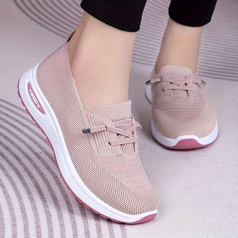 Women's Casual Mesh Slip-On Sneakers Blue Lightweight Comfort