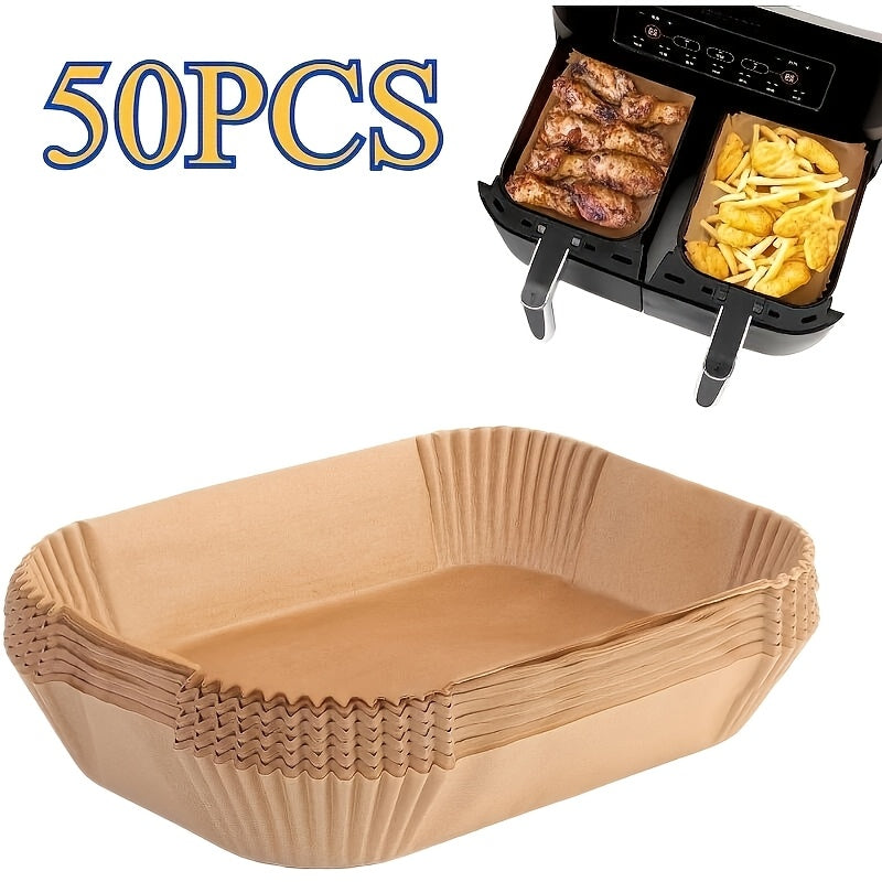50/100 Pack Air Fryer Parchment Paper Liners Water and Oil Resistant for Baking