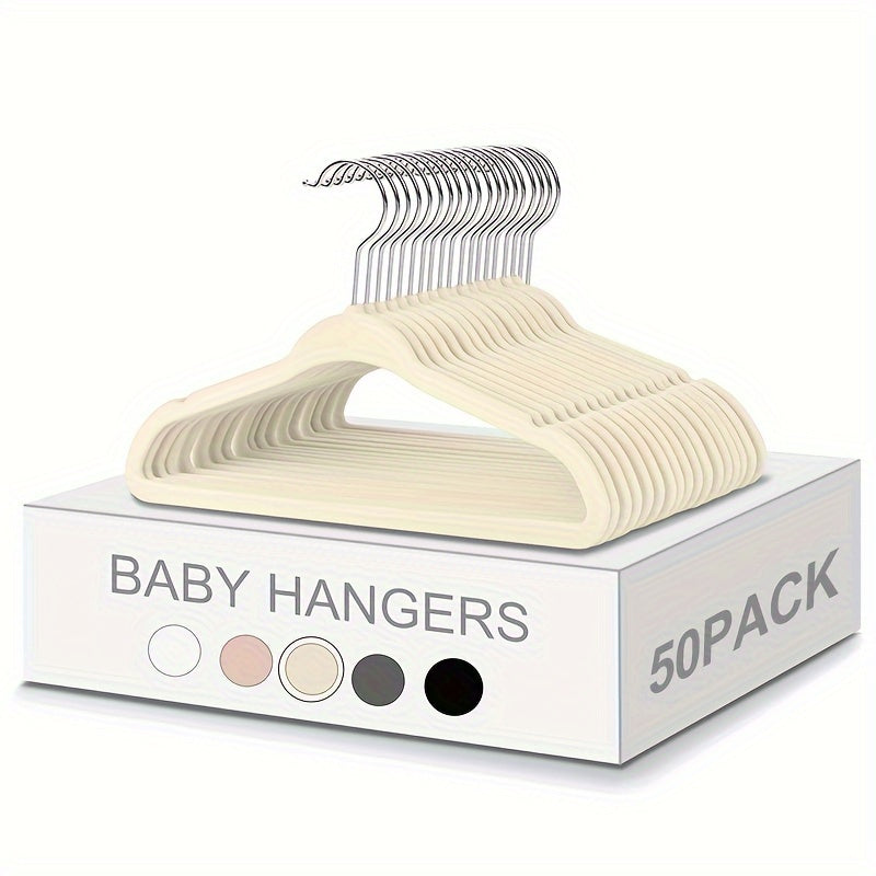 50 Pack Baby Velvet Hangers for Newborns and Toddlers Non-Slip Durable Clothes Hangers