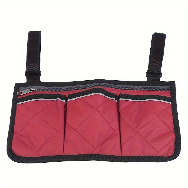 Organizador de cochecito con tira reflectante y múltiples bolsillos, bolsa plegable para colgar