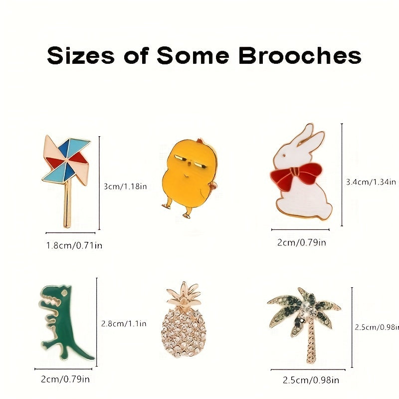 Juego de 10 o 20 encantadores pins de esmalte, broches de aleación, joyería para ropa y sombreros