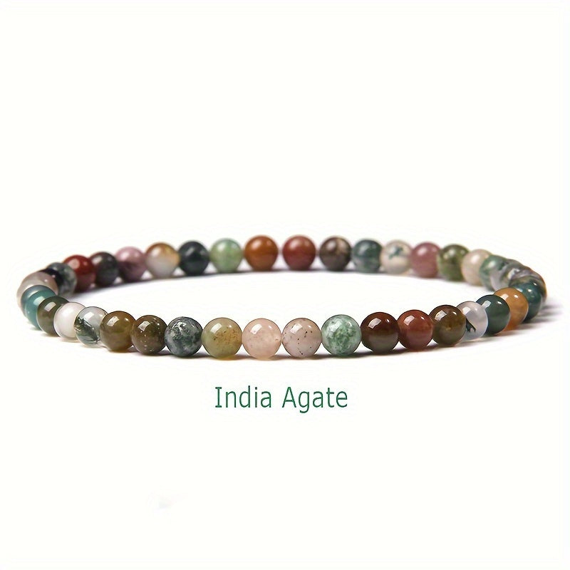 Set of 10 Boho Natural Stone Beaded Bracelets with Healing Crystals for Women