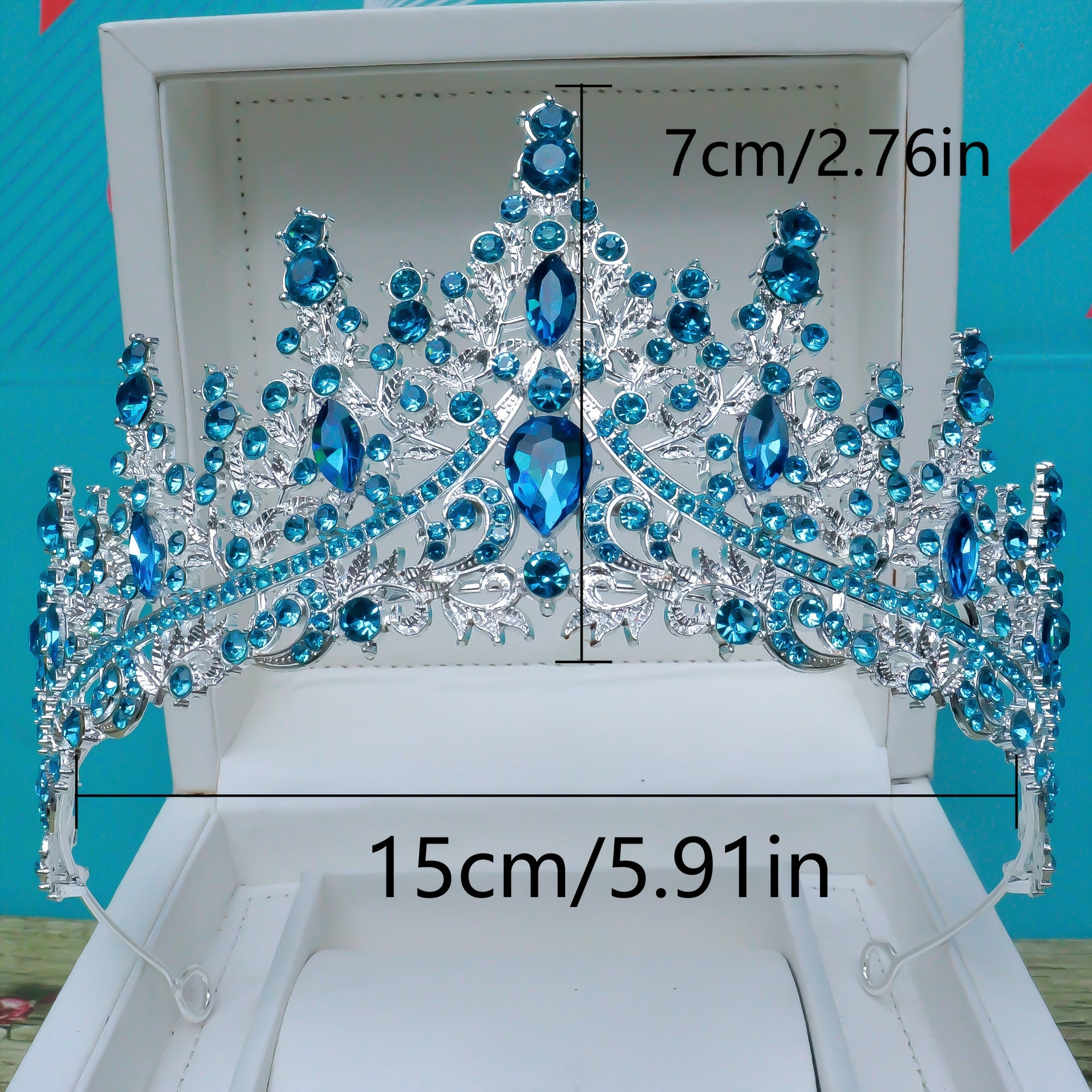 Bohemian Leaf Print Bridal Tiara with Rhinestones Alloy Wedding Hair Accessory