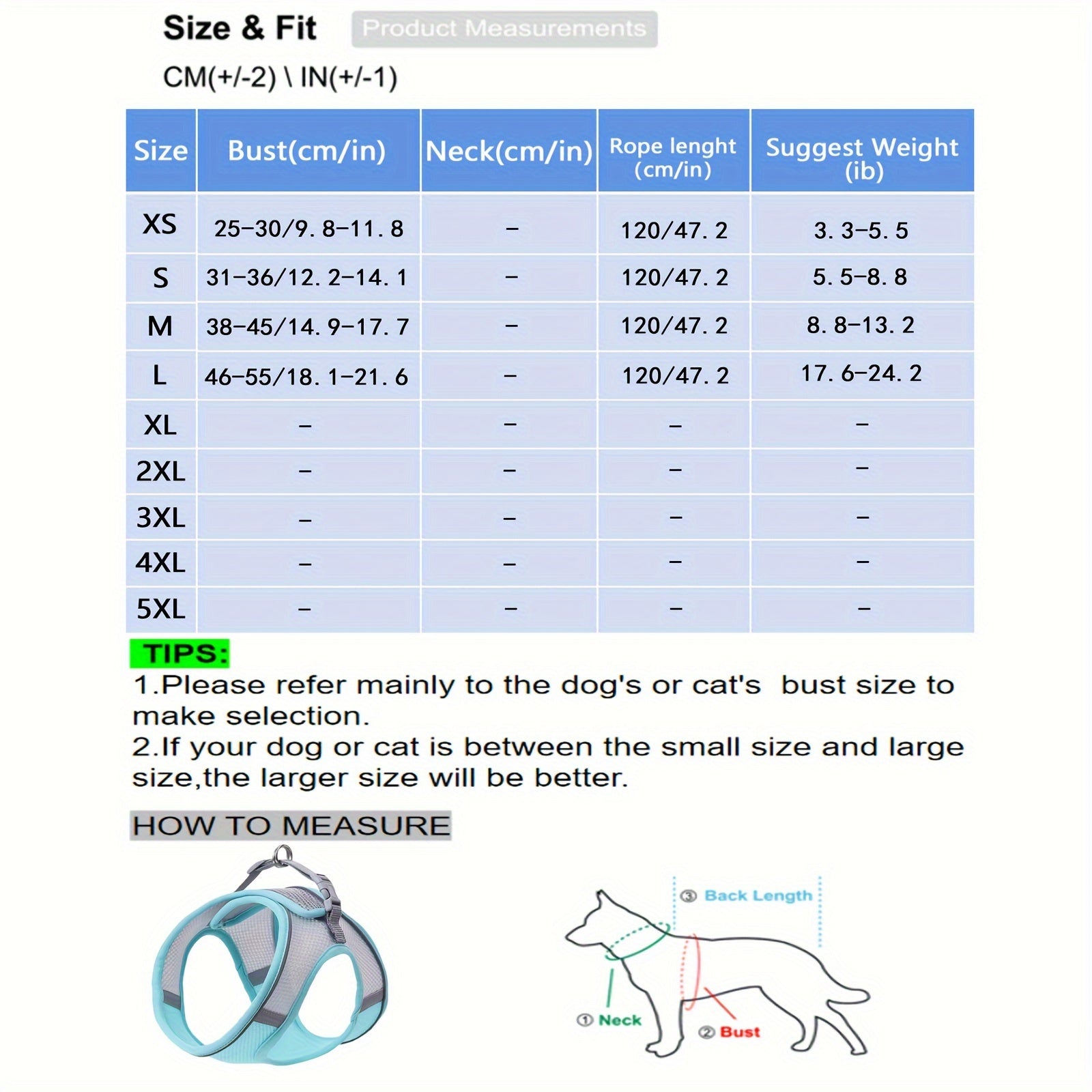 Kichik mushuklar va itlar uchun reflektiv lentali yumshoq to'rli hayvonni bog'lash, qulaylik va xavfsizlikni ta'minlaydi.