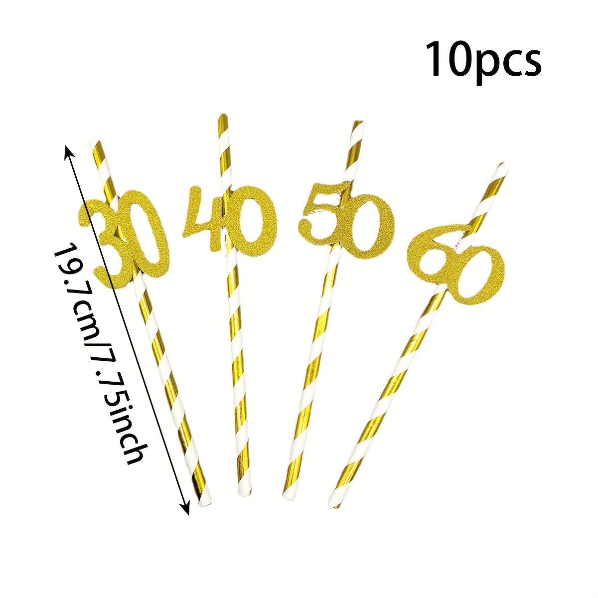 Sorbetes de papel para decoraciones de pasteles de cumpleaños, números de diez a sesenta años