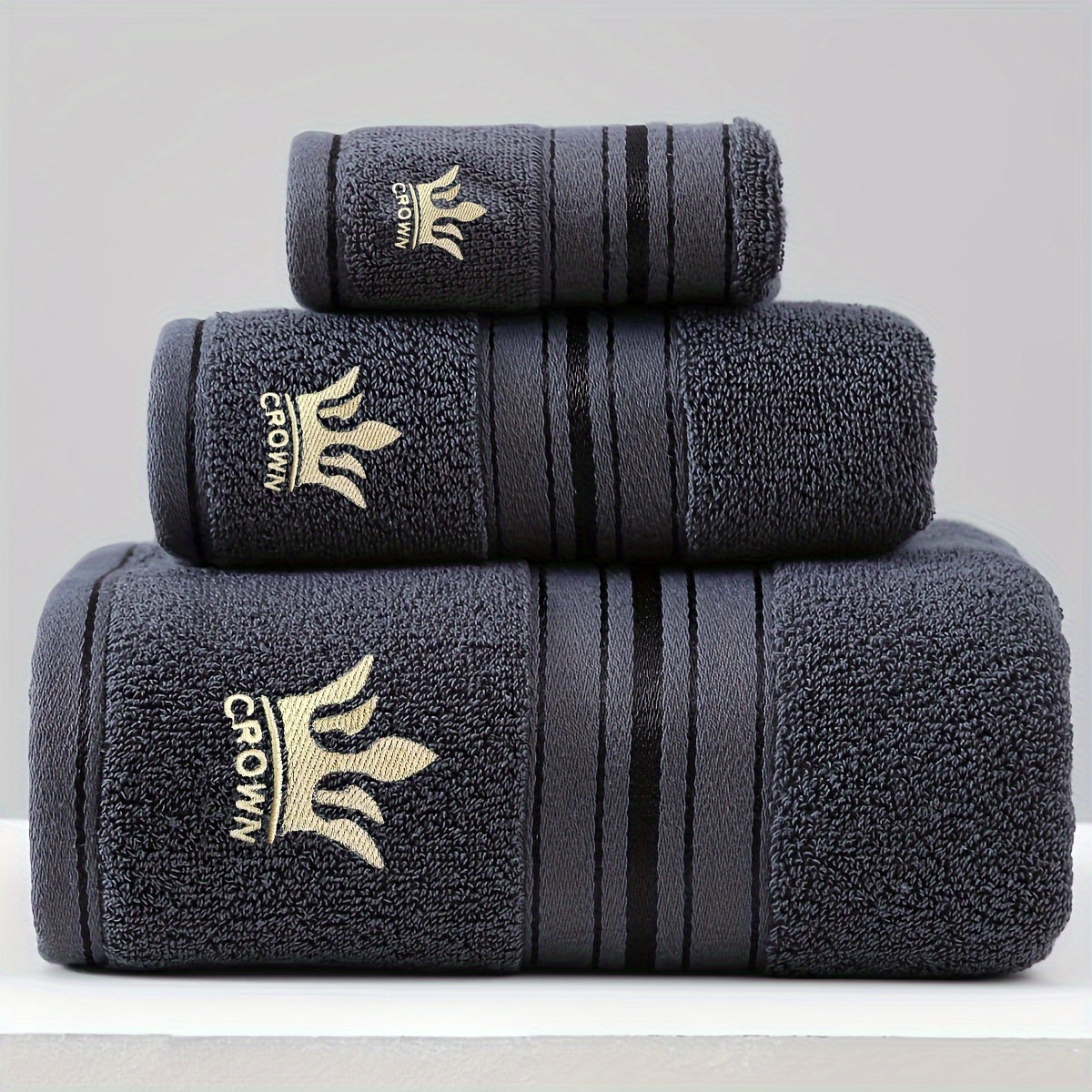 Velvet Towel Set 3-Piece Bath Hand Square for Hotel Home Spa