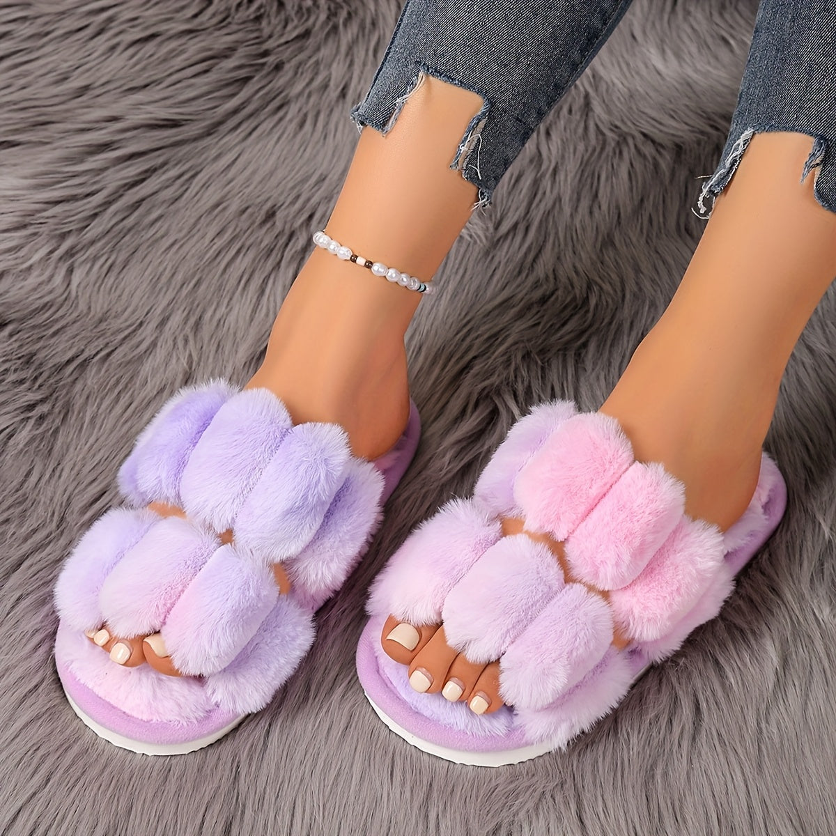 Женские мокасины-слипоны с искусственным мехом для женщин, универсальная повседневная обувь