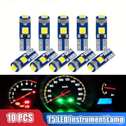 10pcs T5 LED Car Interior Lights Canbus Compatible Multi-Color for Dashboard