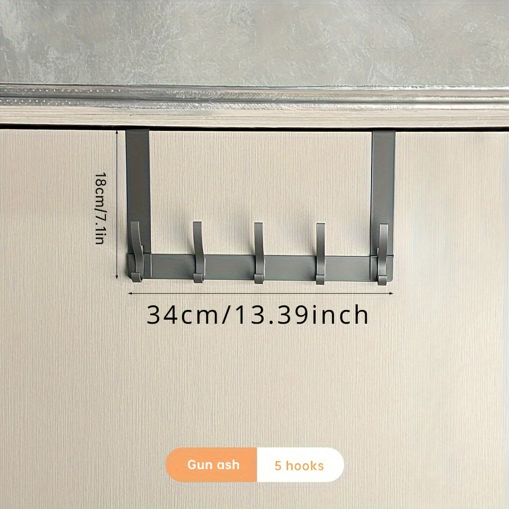 Heavy Duty Aluminum Over-the-Door Hook Chrome Finish Multi-Hook for Bathroom Kitchen Bedroom