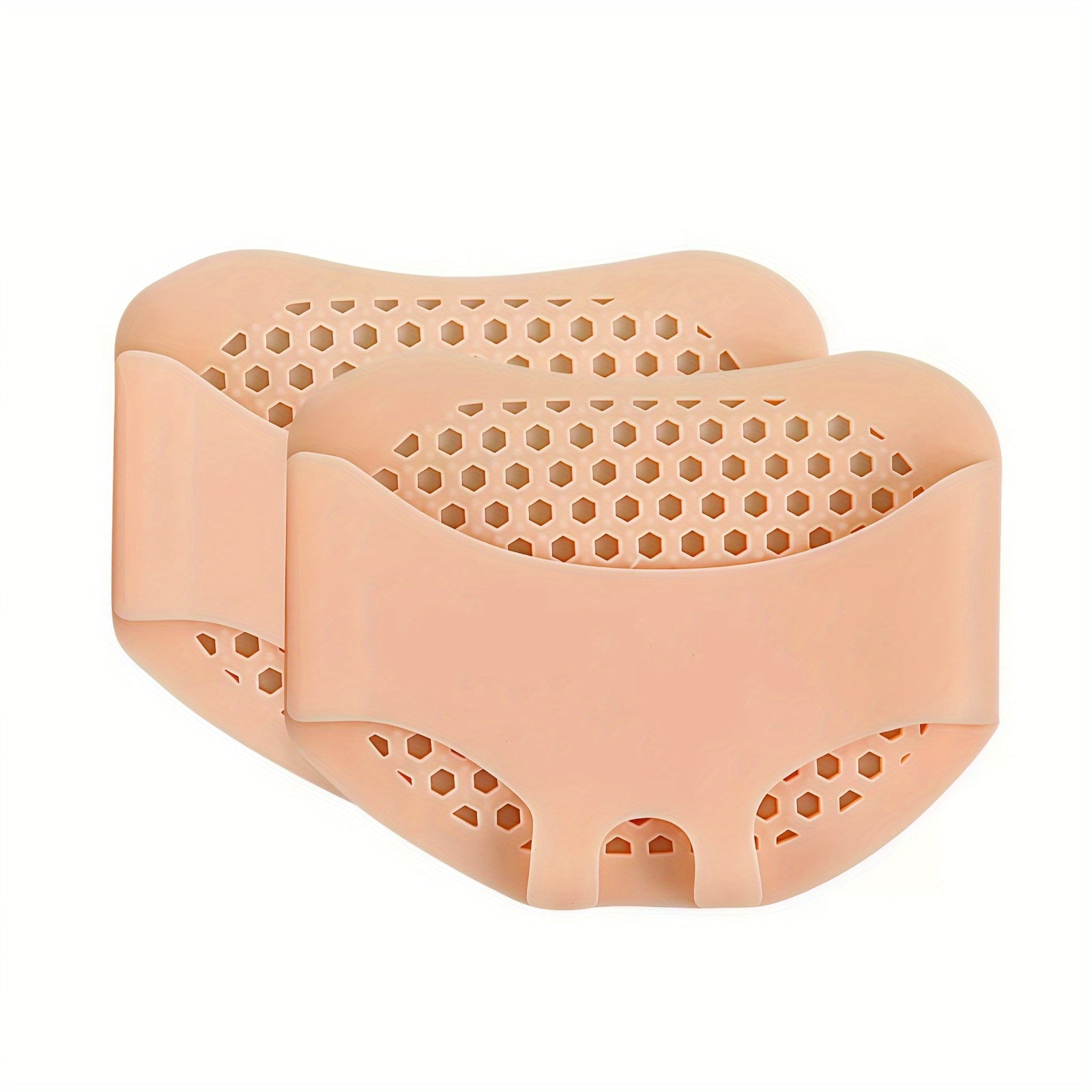 Women's Peach Silicone Forefoot Pads Half Insoles Breathable Cushioning