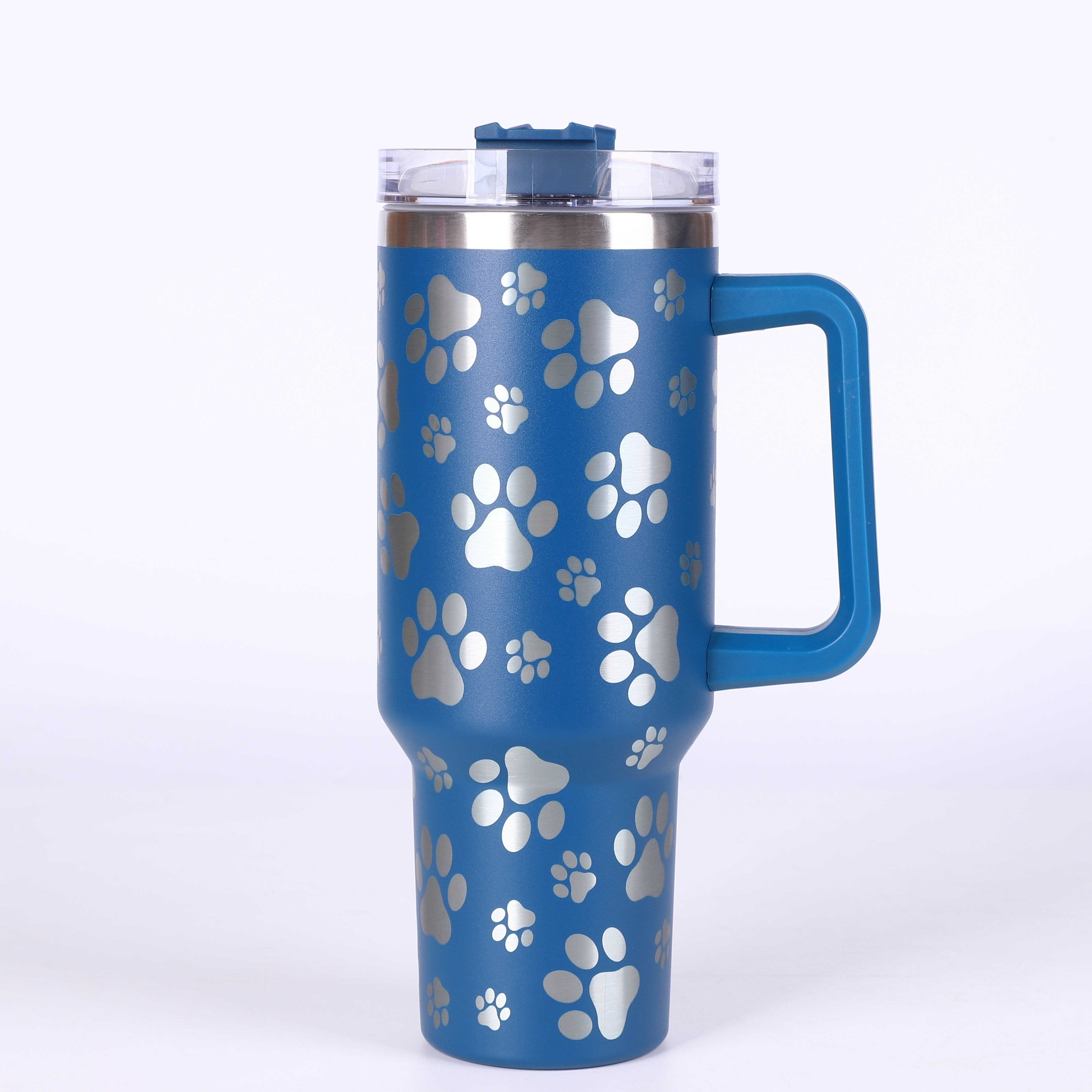 Taza de viaje de acero inoxidable aislado de 40 oz con doble pared y vacío, con tapa y asa para coche y uso diario