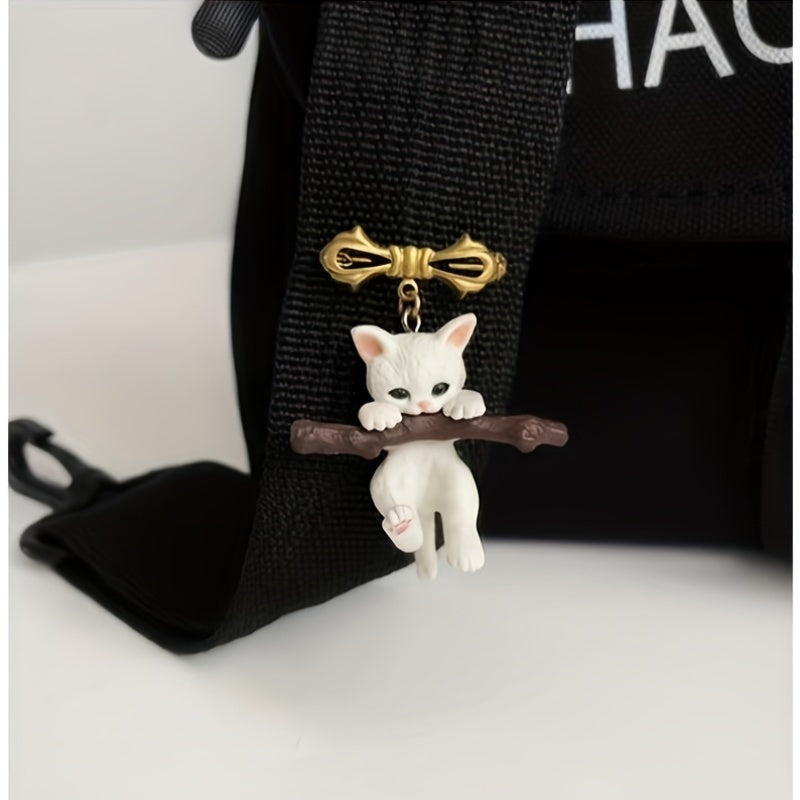 White Kitty Resin Pendant Charm for Women's Accessories