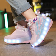 Kids' Low-Top Glowing Skate Shoes Breathable Non-Slip Indoor Outdoor Sneakers