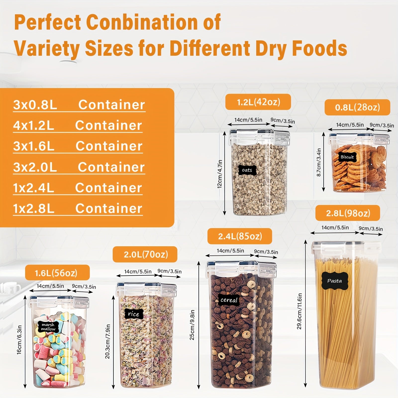 15-Piece BPA-Free Plastic Pet Food Storage Container Set with Airtight Lids and Labels