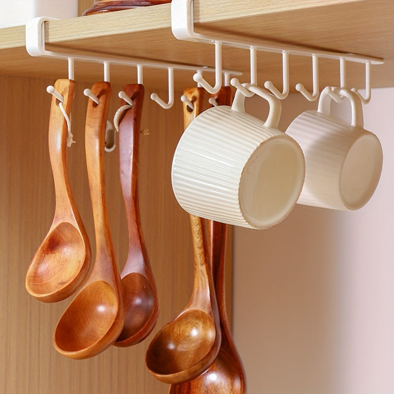 Ganchos metálicos sin clavos para colgar tazas, ropa, llaves, utensilios y bolsas en cocina y dormitorio