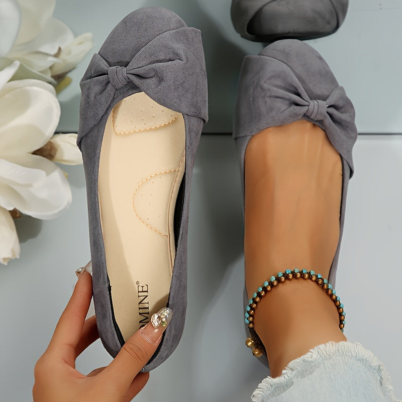 Ayollar uchun tekis poyabzal, Kelebek tugmasi uslubi, charm, qulay, qora