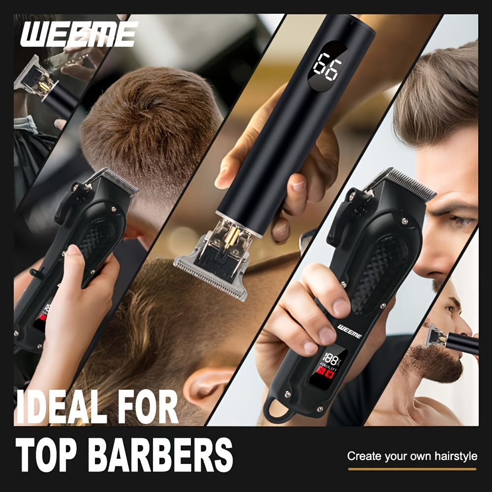 Men's Cordless Grooming Kit with Digital Display Rechargeable Trimmer and Adjustable Comb Set