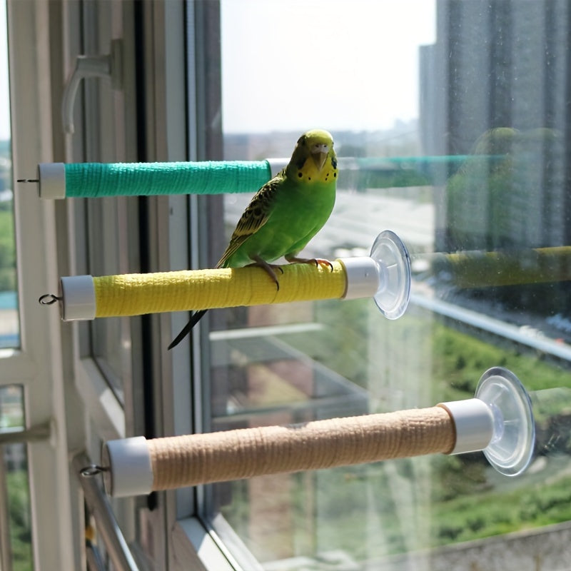 Rang-barang parrot qush uchun tishli va almashtiriladigan bandaj bilan suzuvchi shisha asos