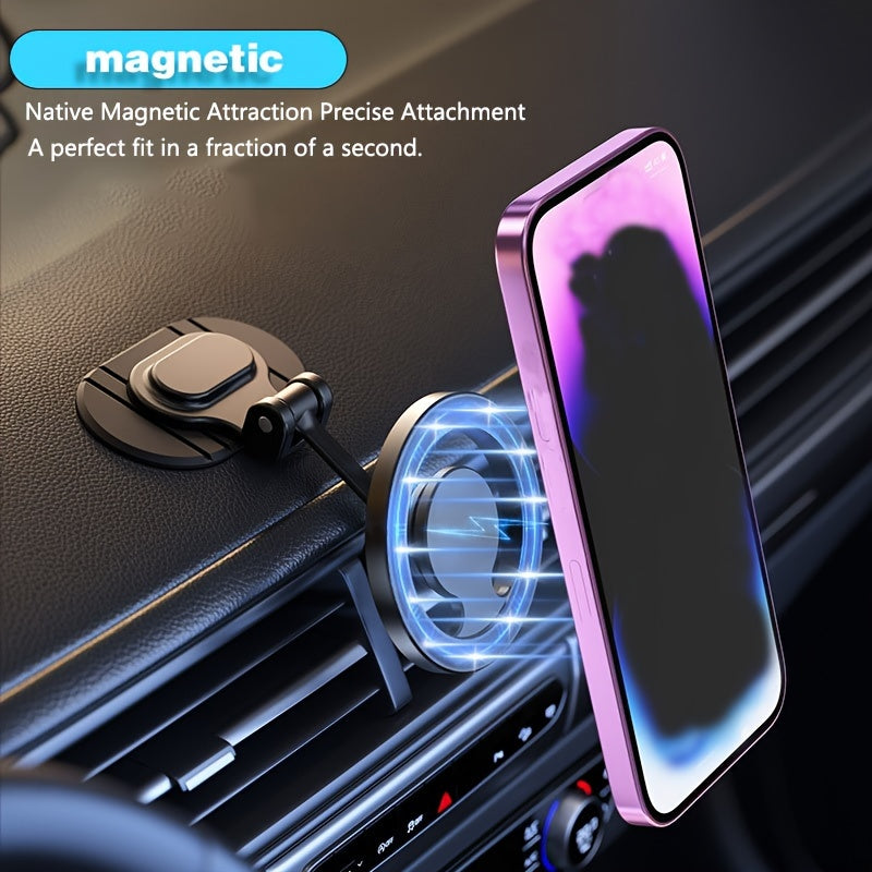 Universal Magnetic Car Phone Holder 360 Rollers Adhesive Dashboard Mount