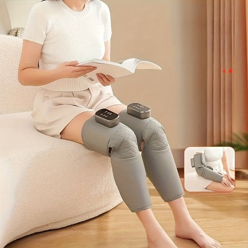 Wireless Leg Massager with Air Pressure and Heating USB Rechargeable Long Limb Therapy
