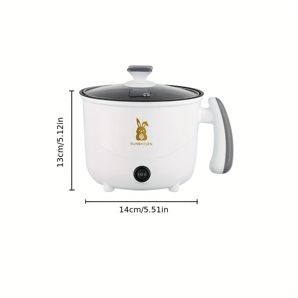 Compact 1.8L Electric Cooker with Dual Fire Power Adjustment for Pasta Noodles Steaks